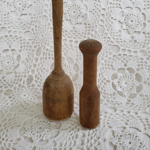 Rustic Wooden Pestles or Butter Paddles, Country Farmhouse Decor