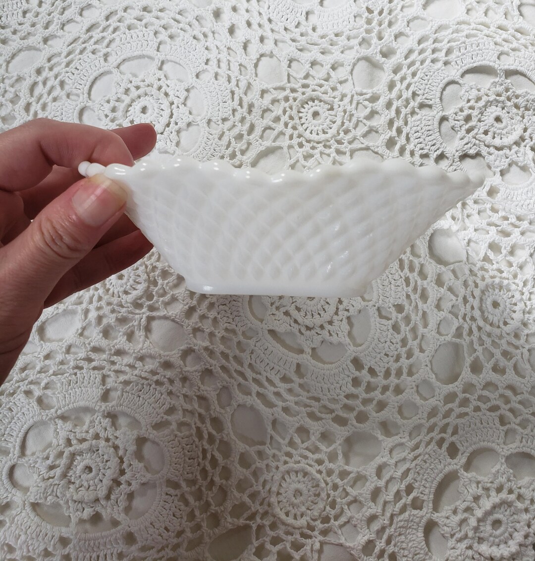 Anchor Hocking Milk Glass Salad Bowl All White Kitchen Etsy