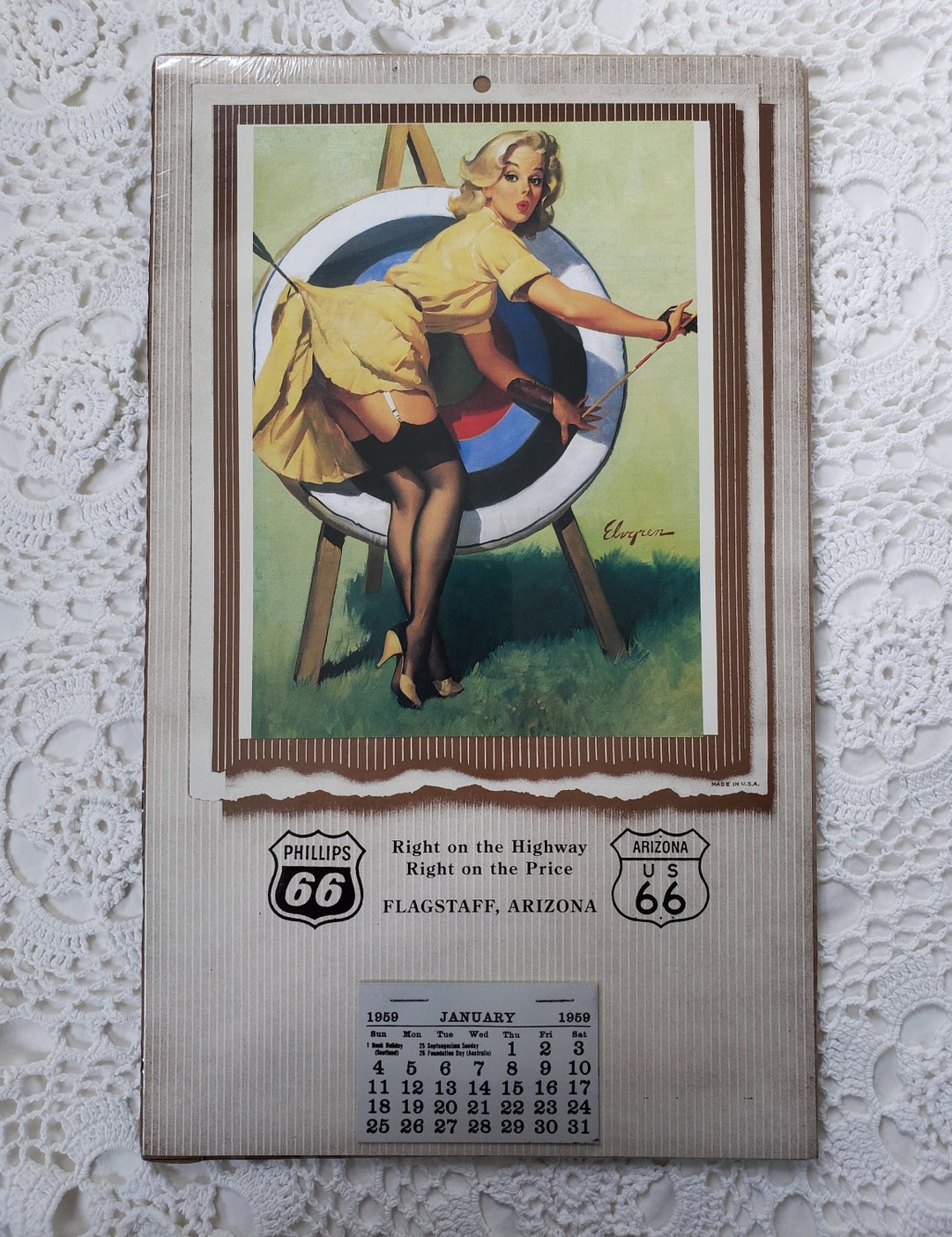 Vintage Pin up Girl by Gillette Elvgren, 1959 Calendar, Flagstaff