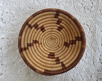 Bohemian Brown & Ivory Decorative Basket for Wall or Tabletop