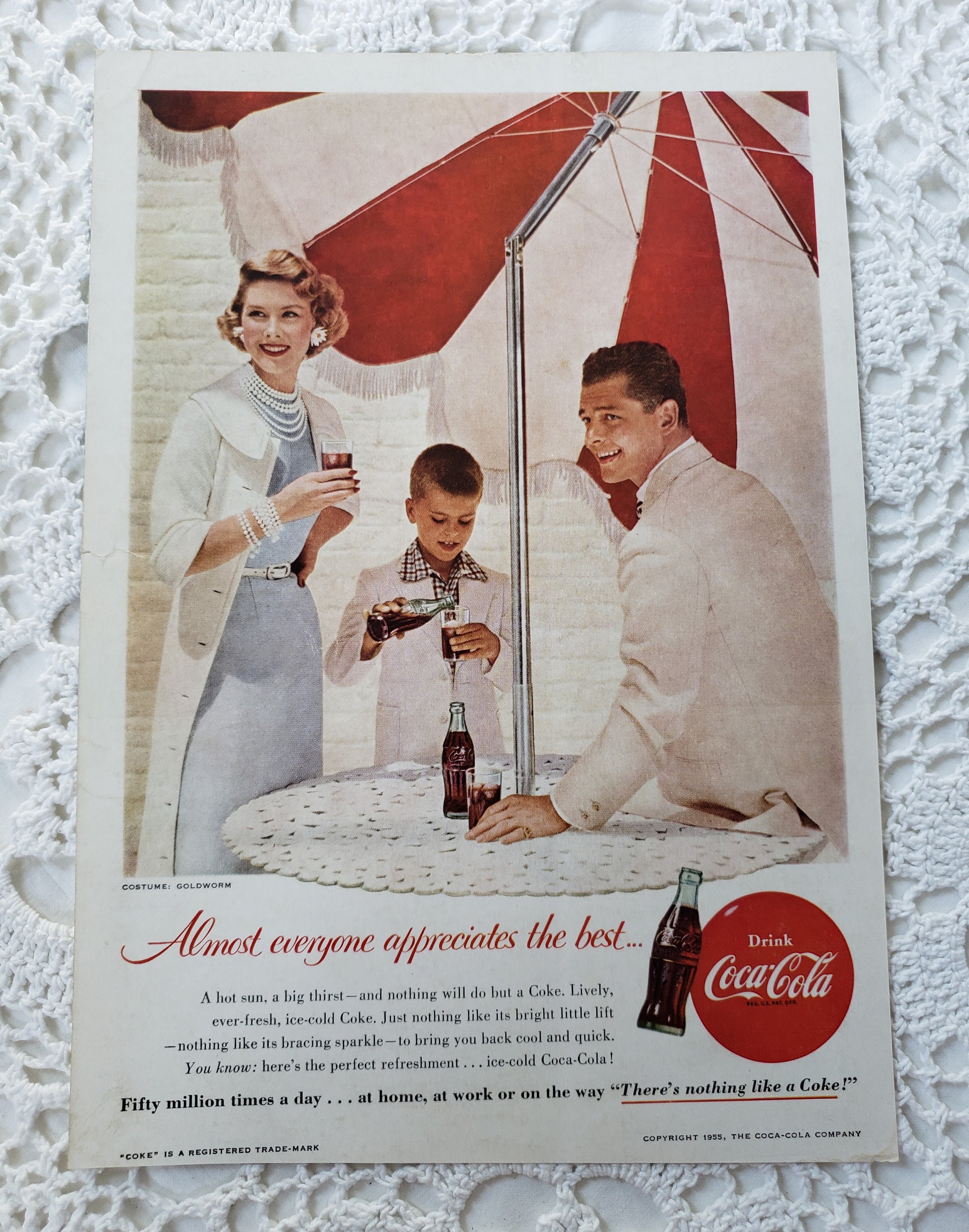 Vintage Coca-cola 1955 Advertisement, Americana, Ready to Frame