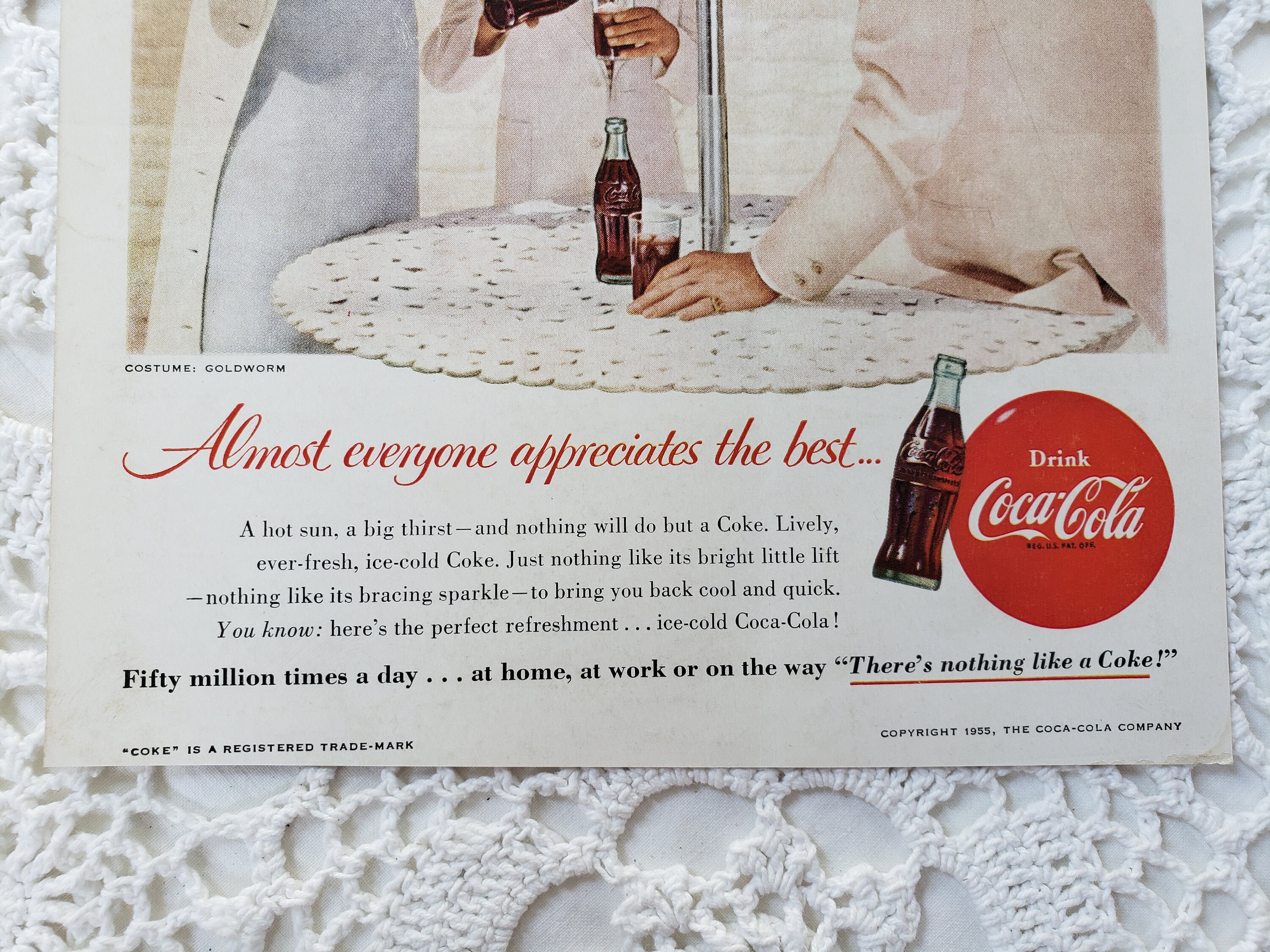 Vintage Coca-cola 1955 Advertisement, Americana, Ready to Frame
