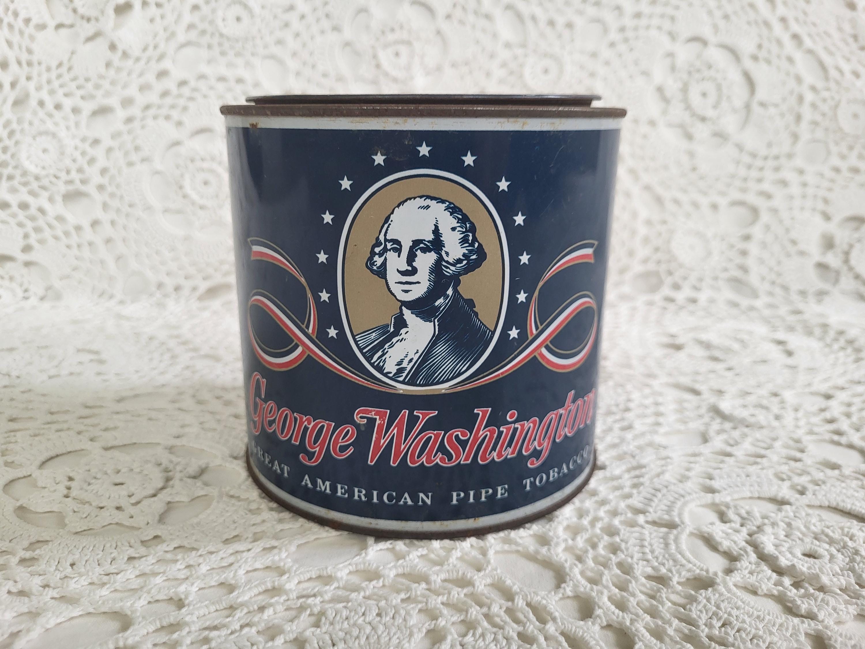 george washington pipe tobacco tin George Washington Tobacco Tin