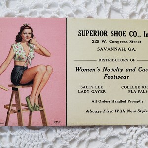 Vintage Mid Century Pin Up Girl Advertisement, Savannah, Georgia, DIY Fixer Upper Lady, Cheeky Americana