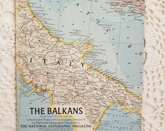 The Balkans National Geographic Map, 1962