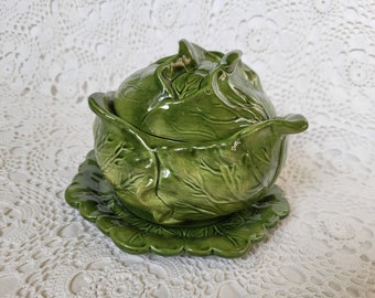 Cabbage Leaf Tureen Covered Bowl & Plate 1970s Holland Mold - Etsy