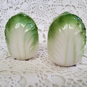 Pair of Ceramic Cabbage Salt & Pepper Shakers