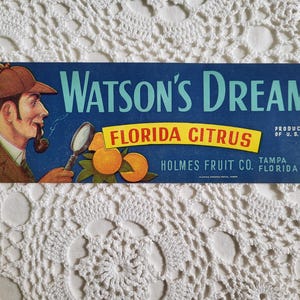 Watson’s Dream Florida Citrus Fruit Crate Label, Tampa, Florida, Farmhouse Kitchen Wall Decor