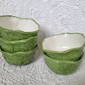 Holland Mold Dodie Thayer Style Cabbage Leaf Bowls, 1960s/1970s Palm Beach Florida