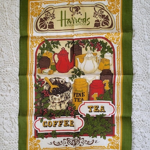 Harrods Knightsbridge Irish Linen Tea Towel, Made in Ireland, London, England Souvenir