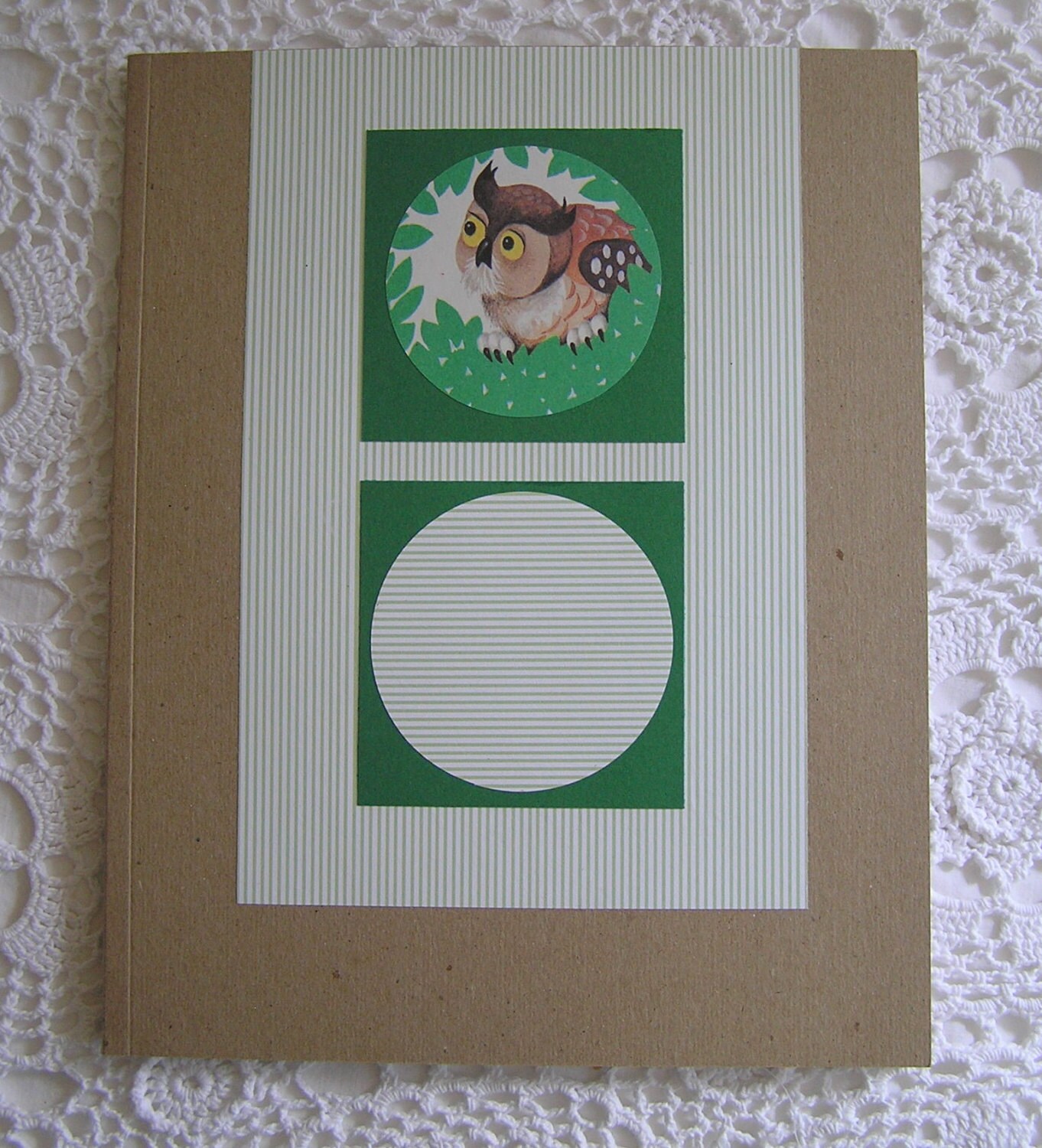 Disney Friend Owl Bambi Vintage Illustration, Blank Unlined Kraft Notebook, Back to School, Children