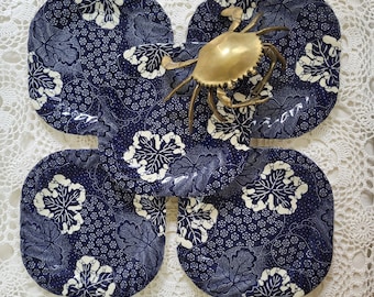 1960s Made in Portugal Chinoiserie Blue and White Floral Plates, Set of 5, Metropolitan Museum of Art