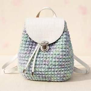 Crochet Backpack Pattern, Easy Crochet Bag Pattern PDF, Beginner Crochet Pattern, Cord Bag Pattern, Crochet Purse Pattern, DIY Backpack