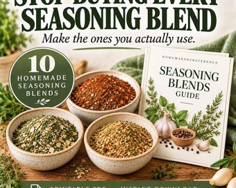 Homemade Seasoning Guide | 10 DIY Blends, Pairing Chart & Printable Spice Jar Labels