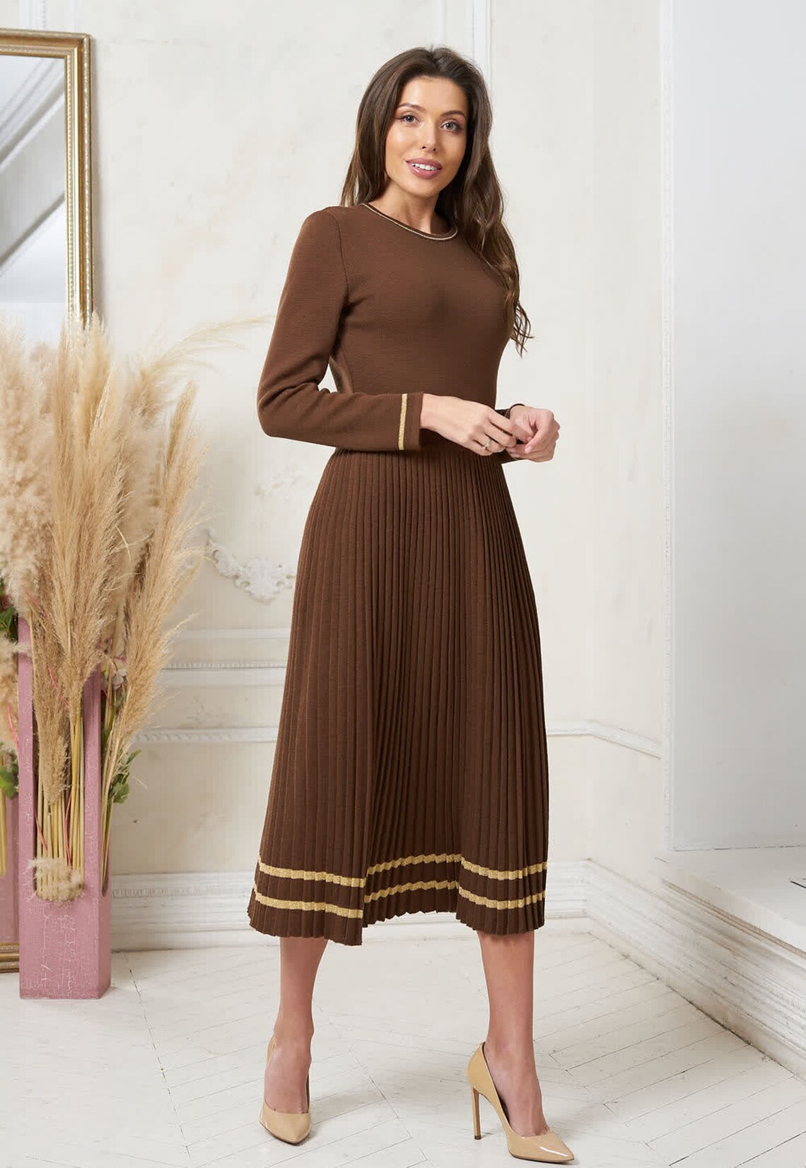 chocolate midi dress