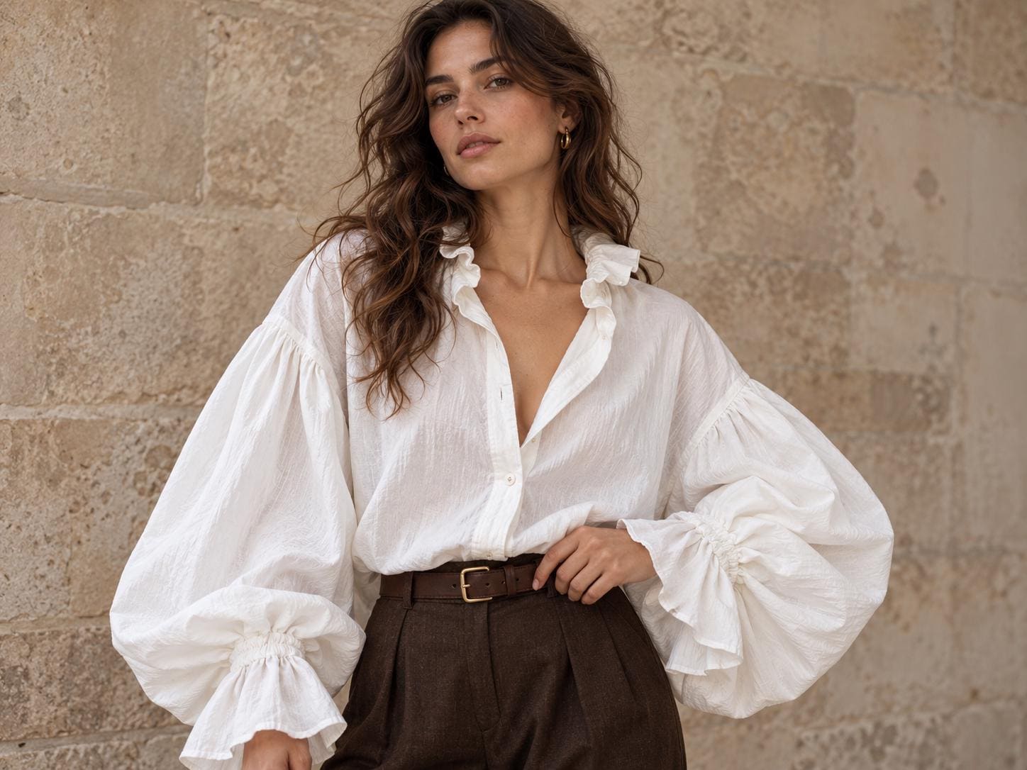 Vintage White Large Collar Blouse - Etsy