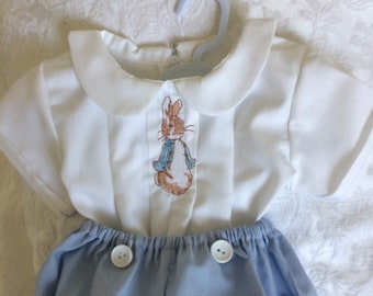 Costume pour bébé PETER RABBIT de style royal anglais personnalisé