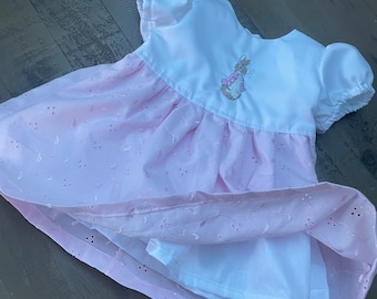 Peter Rabbit Flopsy Bunny baby girls dress - personalised - personally designed outfit - top quality and fully lined.
