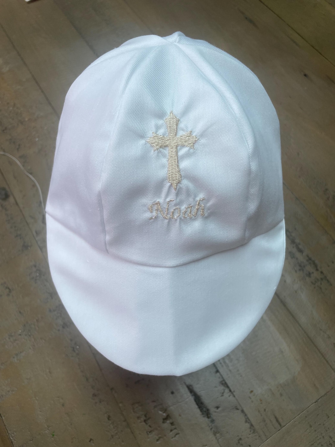 Baptization Hat BABY HAT BAPTISM Christening White Cap With Cross or Peter Rabbit ...