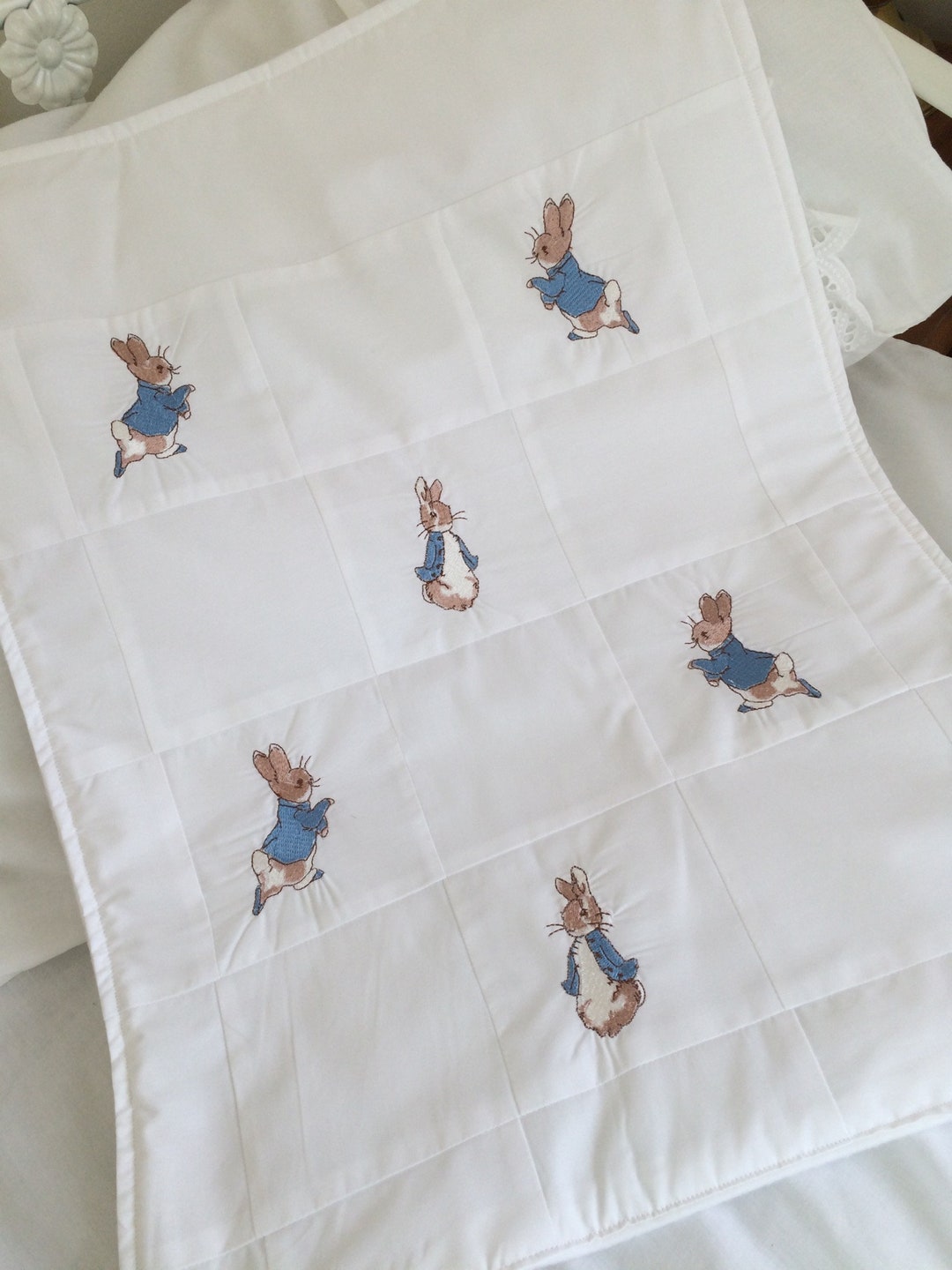 PETER RABBIT Baby Pram Crib Moses Basket Coverlet Cream and Etsy