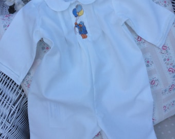 Combi-short de baptême pour bébé garçon avec ours Paddington - style royal anglais traditionnel