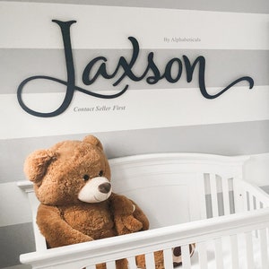 Jaxson Baby Name Sign for Nursery Boy Alphabetical Over Crib Wooden Name Letters for the Wall Name Custom Alphabeticals Landon