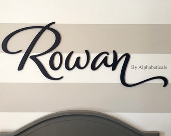 Girl Boy First and Middle Baby Name Sign Wooden Letters for Nursery Alphabeticals Above Over Crib Decor Cutout Everly Olivia Noah Hudson