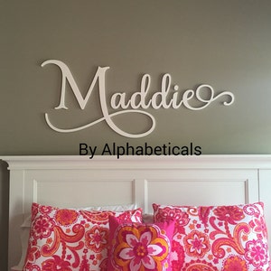 Baby Name Sign Girl Boy Wooden Letters for Nursery Alphabeticals Script Nursery Name Sign Wall Letters for Wall Decor Savannah Avery image 3