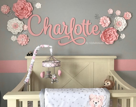 Baby Name Signs For Nursery Girl Boy, Wooden Letters For Baby Room Wall