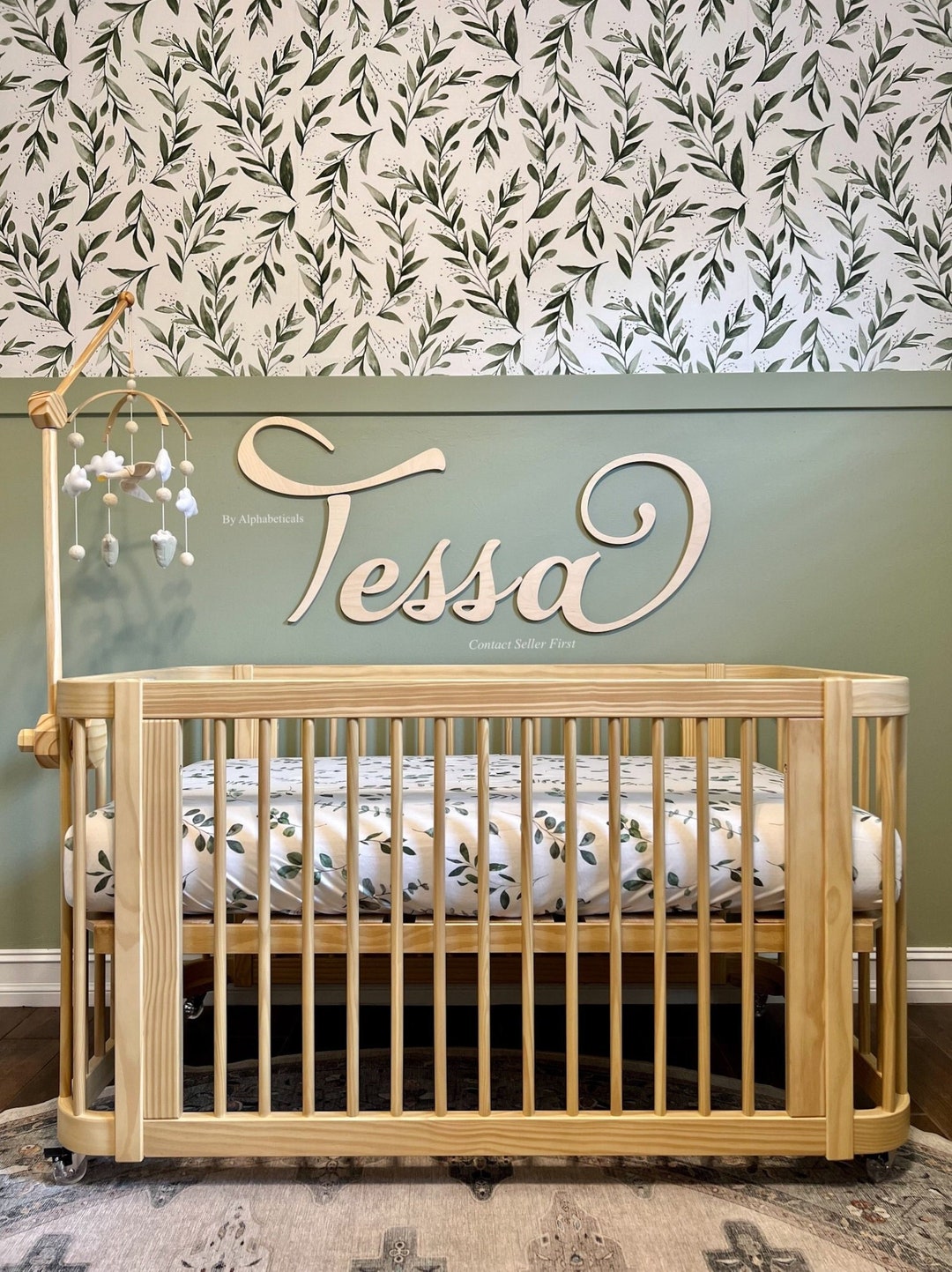 Nursery Baby Name Sign Girl Boy Wooden Letters Above Over Crib