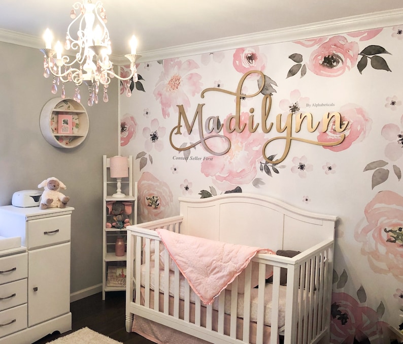 Olivia Baby Girl Nursery Name Sign Wooden Letters for Wall Etsy