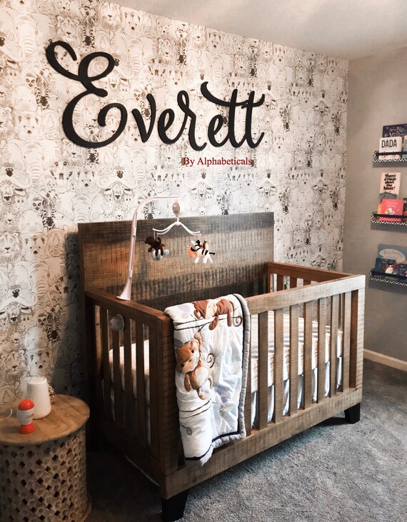 Nursery Name Sign Baby Girl Boy Wooden Letters For Wall Decor Alphabeticals Over Crib Wall Letters Baby Name Sign Unpainted Everett Elliott