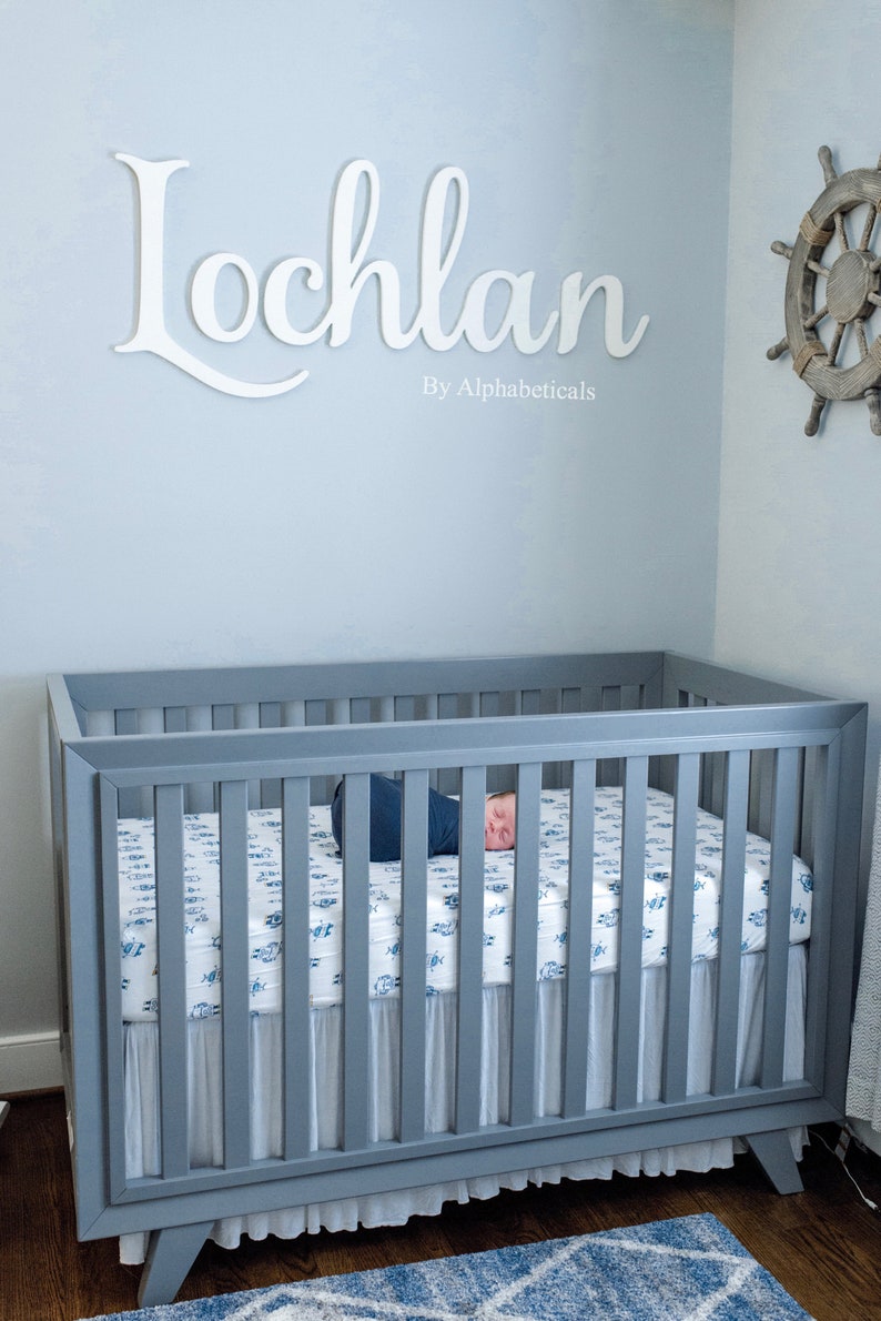 Nursery Name Sign Boy Baby Girl Wooden Letters For Wall Decor Alphabeticals Over Crib Script Jaxson