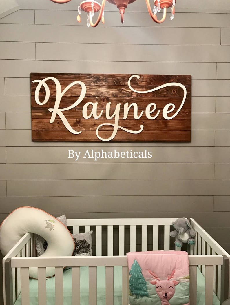 Wooden Name Sign for Nursery Girl Baby Boy Name Letters for Etsy