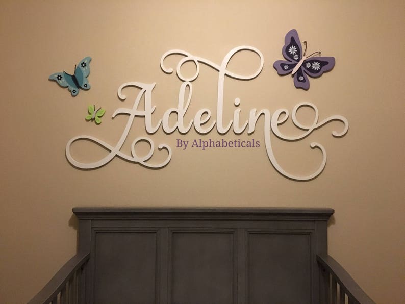 Nursery Name Sign Boy And Girl Wall Letters Wooden For Decor Alphabeticals Baby Adeline Scarlett