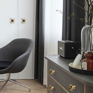 Knoppar i massiv mässing, klöverhjärtformade snäckskalsinlägg, nordisk modern beslag (40 stilar) bild 18