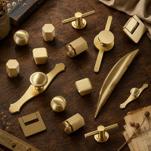 Solid Brass Cabinet Handle, Luxury Ring Drop Drawer Pull, Gold Furniture Hardware, Modern Wardrobe Door Handle, Dresser Knob