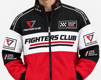 メンズレーシングジャケット、モータースポーツジャケット、赤黒白ジャケット、レーシングチームジャケット、ストリートウェアボンバージャケット、カスタムサイズジャケット