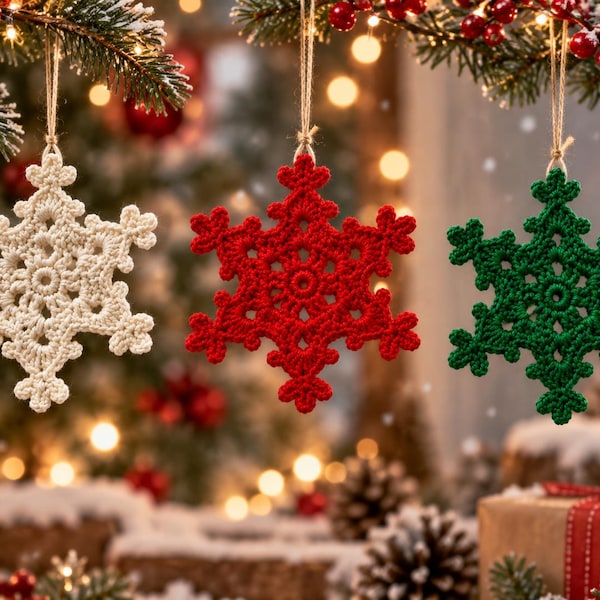 Christmas Ornament  Snowflake Crochet Pattern PDF