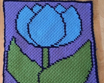 Micro Mini C2C TULIP crochet graph and written pattern.