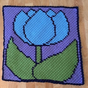 Micro Mini C2C TULIP crochet graph and written pattern.