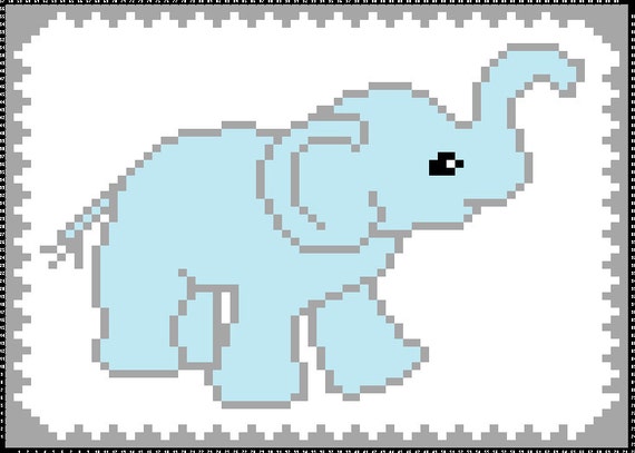 C2C Graph ELEPHANT BABY BLANKET C2C Crochet Graph With Row by Row Color Chart Instructions. Etsy Canada