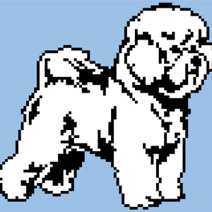 BICHON FRISE C2C GRAPH pattern with written row by row instructions