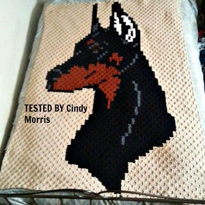 Doberman C2C Graph Pattern with row by row color chart instructions