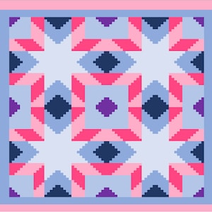 QUEEN SIZE QUILT C2C crochet graph pattern with row by row color chart instructions.