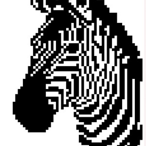 ZEBRA HEAD C2C crochet pattern with row by row color chart instructions