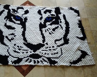 C2C Pattern WHITE TIGER C2C Graph Crochet Pattern with color chart instructions