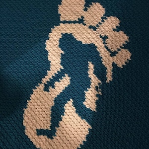 BIGFOOT C2C Graph afghan Pattern written row x row instructions. c2c crochet, c2c graph, c2c afghan pattern, afghan pattern, c2c pattern