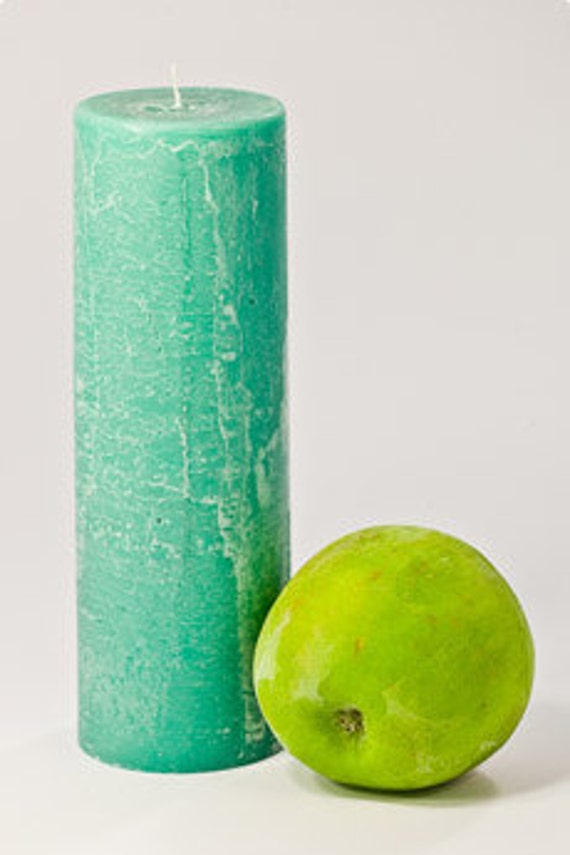 Items similar to Scented Palm oil wax pillar, cylinder, rustic candles