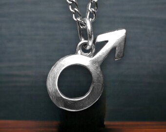 ☆MARS MARK☆ Antic Square Necklace No2 M16 Silver Gay Pride Double Mars Necklace Choker - Gay Male